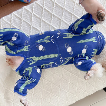 Комбинезон за домашни кучета Топли дрехи за кученца с поларена подплата от чист памук Пижами с висока яка Защита на корема Гащеризони за малки кучета Чихуахуа