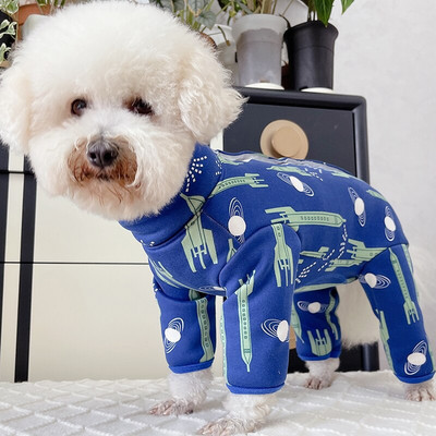 Kombinezon za pse Topla odjeća za štene s podstavom od čistog pamuka i flisa Pidžama s visokim ovratnikom Štiti trbuh Kombinezoni za male pse Chihuahua