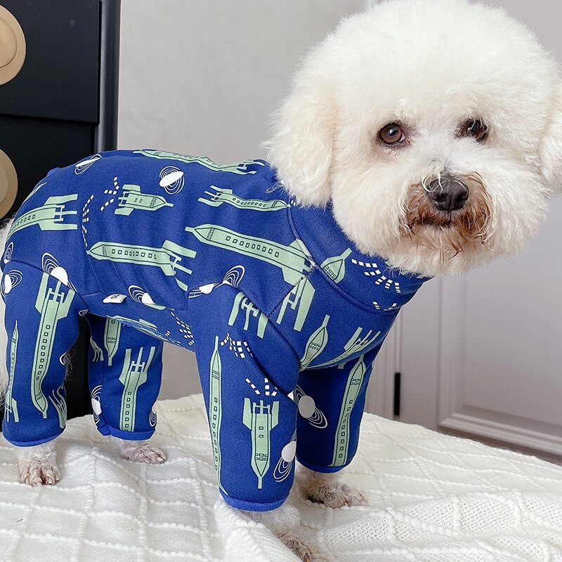 Kombinezon za pse Topla odjeća za štene s podstavom od čistog pamuka i flisa Pidžama s visokim ovratnikom Štiti trbuh Kombinezoni za male pse Chihuahua