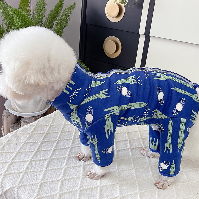 Kombinezon za pse Topla odjeća za štene s podstavom od čistog pamuka i flisa Pidžama s visokim ovratnikom Štiti trbuh Kombinezoni za male pse Chihuahua