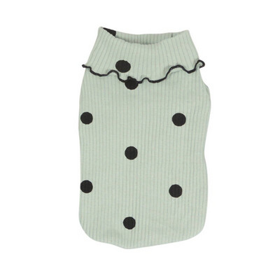 Teplé oblečenie pre domáce zvieratá, tričko s mäkkým volánikom, farebný kabát s rolákovým golierom a bodkami, oblečenie pre psov pre malé a stredné deti v Yorkshire štýle