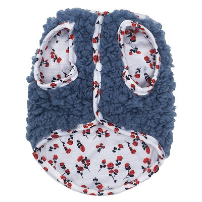 Talvine vibu Lilletrükiga fliisist lemmikloomariided Pehmed soojad lemmikloomariided koeravest Lambavillane varrukateta koeramantel jakk väikestele koertele
