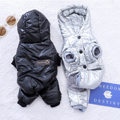 Nepremokavé zahusťovacie oblečenie pre psov, zimná mikina s kapucňou, parka, štvornohá čivava, kombinéza, yorkie lyžiarska tepláková súprava