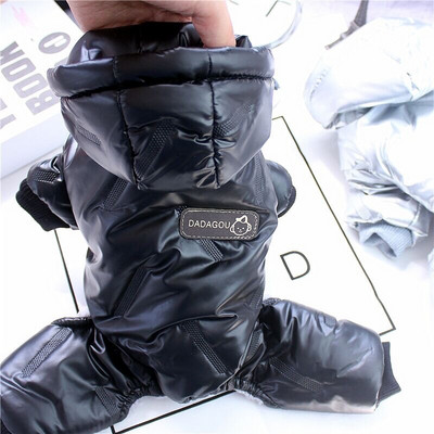 Nepremokavé zahusťovacie oblečenie pre psov, zimná mikina s kapucňou, parka, štvornohá čivava, kombinéza, yorkie lyžiarska tepláková súprava