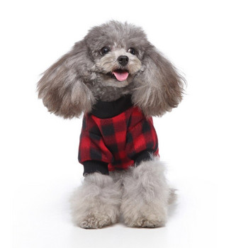 Χριστουγεννιάτικες πιτζάμες για κατοικίδια Κόκκινη μαύρη μπούφαλο καρό ολόσωμη φόρμα σκύλου γάτα μαλακά χειμωνιάτικα ρούχα Puppy Doggie καρό πουλόβερ ένδυση