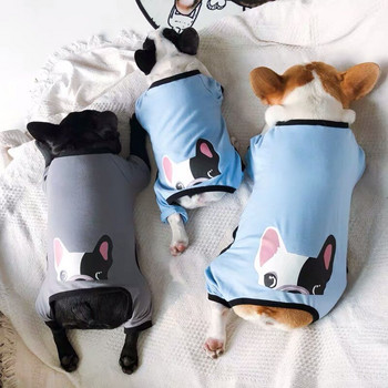 Пижама за френски булдог Модно домашно куче 4 крака Топли дрехи за малки и средни кученца Облекло за кучета Котка Шнауцер Дропшипинг LAC02