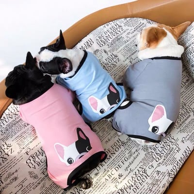 Pijamale pentru buldog francez, modă pentru câini, cu 4 picioare, haine calde pentru cățeluși mici, mijlocii, câini, îmbrăcăminte, pisică, schnauzer, dropshipping LAC02