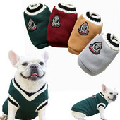 Zimné teplé oblečenie pre psov v štýle vysokej školy pre malé a stredné psy, šteniatko, mačka, vesta, čivava, francúzsky buldoček, yorkshirský kabát