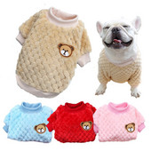 Vesta pre psov s medveďom, výšivka, zimné teplé oblečenie pre psov pre malých psov, plyšový kabát pre šteniatka, mačky, yorkshirské texaské, čivavy, shih-tzu, mopsíkov