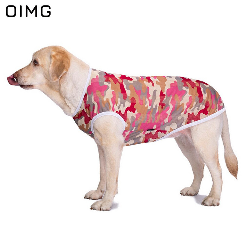 OIMG suurte koerte riided Labradori kuldse retriiveri võrk hingav suurte koerte varrukateta särgid päikesekaitse kamuflaažid koerte riided