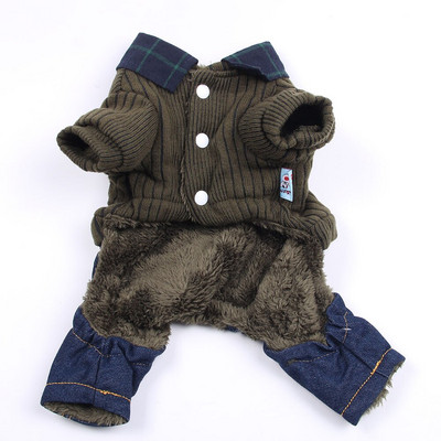 Denim-poiss-koera kampsun kampsun ruuduline kaelarihm Deisgn kassi kutsika mantel jakk talveülekanne 4 värvi