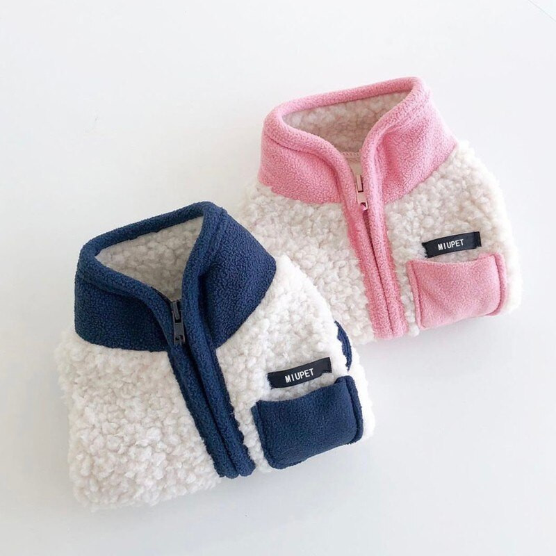 Fleece Warm Dogs Haina de iarnă pentru câini pentru animale de companie Jachetă din lână de miel Vestă pentru câini de talie mică Teddy Schanuzer Frech Bulldog Îmbrăcăminte cu fermoar