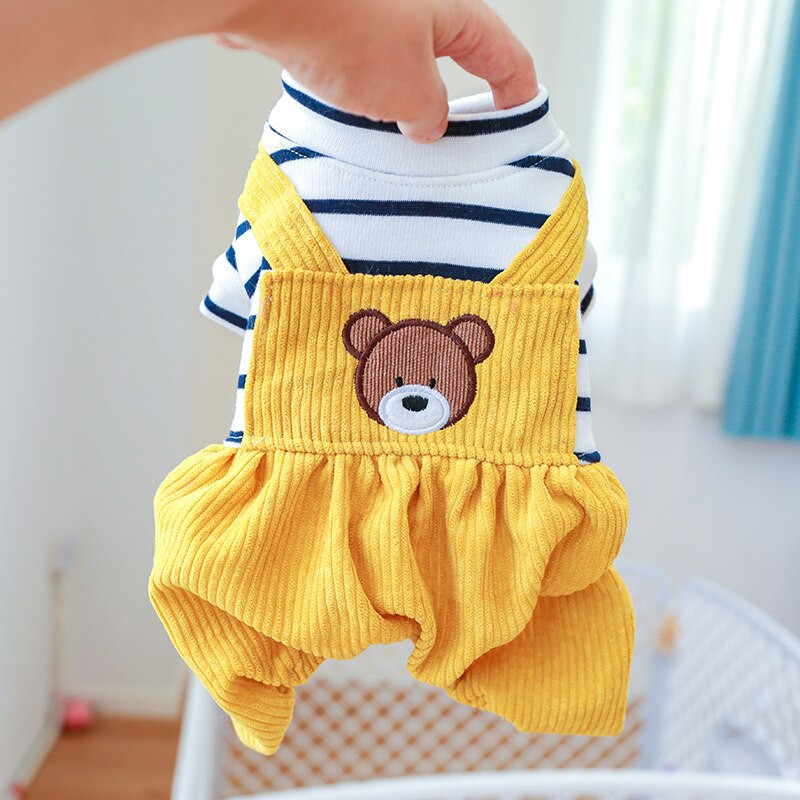 PETCIRCLE Oblečenie pre psov Overaly s medvedíkom pre malé a stredné psy, šteniatka a mačky, celoročné oblečenie pre domáce zvieratá, kostým pre psov, potreby pre domáce zvieratá, kabát