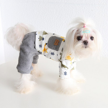 Πολύχρωμα Forest Small Animal Printing Cartoon Ρούχα για σκύλους Χειμερινά τετράποδα ρούχα για κατοικίδια για σκύλους πιτζάμες 2022