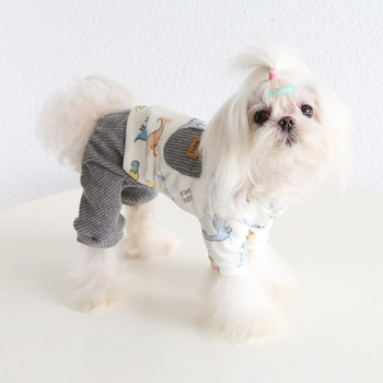 Πολύχρωμα Forest Small Animal Printing Cartoon Ρούχα για σκύλους Χειμερινά τετράποδα ρούχα για κατοικίδια για σκύλους πιτζάμες 2022