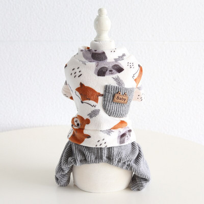 Viacfarebné oblečenie pre psov s potlačou malých zvieratiek, zimné štvornohé oblečenie pre domáce zvieratá na rok 2022, pyžamo pre psov, domáce oblečenie