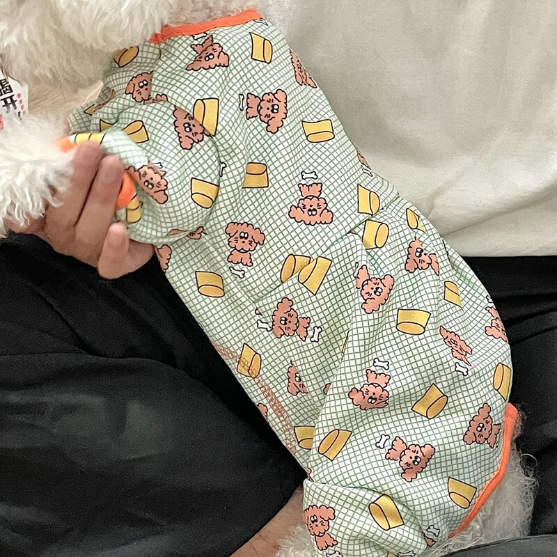 Žiemos naminių gyvūnėlių pižamos šunų kombinezonai šilti šliaužtinukai šuniukų drabužiai Meškiukas Bišonas Pomeranijos šnauceris pudelis animacinis filmas Mažo šuns drabužiai