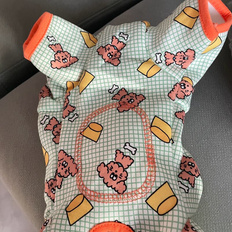 Žiemos naminių gyvūnėlių pižamos šunų kombinezonai šilti šliaužtinukai šuniukų drabužiai Meškiukas Bišonas Pomeranijos šnauceris pudelis animacinis filmas Mažo šuns drabužiai