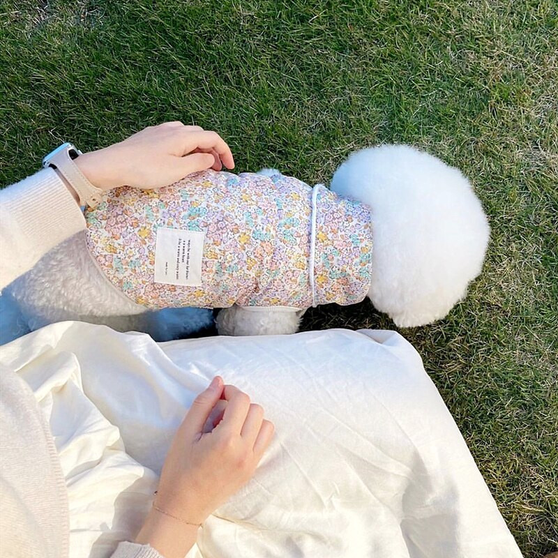 Lemmikloomariided Sügis Talv Keskmine Väike Koer Soe Vest Mood Lill Magus Sall Muster Kassipoeg Kutsikas Armas Mantel Yorkshire Puudel