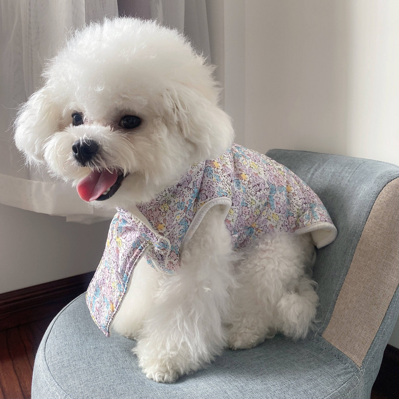 Lemmikloomariided Sügis Talv Keskmine Väike Koer Soe Vest Mood Lill Magus Sall Muster Kassipoeg Kutsikas Armas Mantel Yorkshire Puudel
