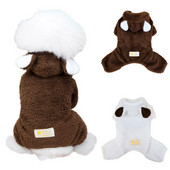 Teplý flísový overal pre psov, roztomilý medvedík, oblečenie pre psov pre malých a stredných psov, zimný kabát pre šteniatka, oblečenie pre francúzskeho buldočka, čivavu a bišónka