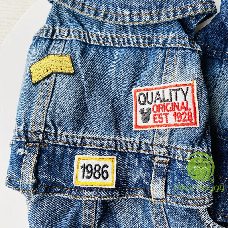 Retro džínsové overaly pre psov, štvornohý psí overal pre čivavu, kovbojské šteniatko, kawaii oblečenie pre yorkshirského psa, jarný kostým pre domáce zvieratá