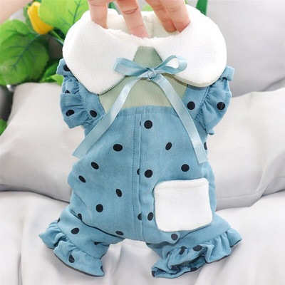 Pet Drăguț Salopetă Toamnă Iarnă Câine Mic Mediu Patru picioare Haine Kawaii Pulover Pisicuțe Cățeluș Pijamale Dulci Pudel Yorkshire