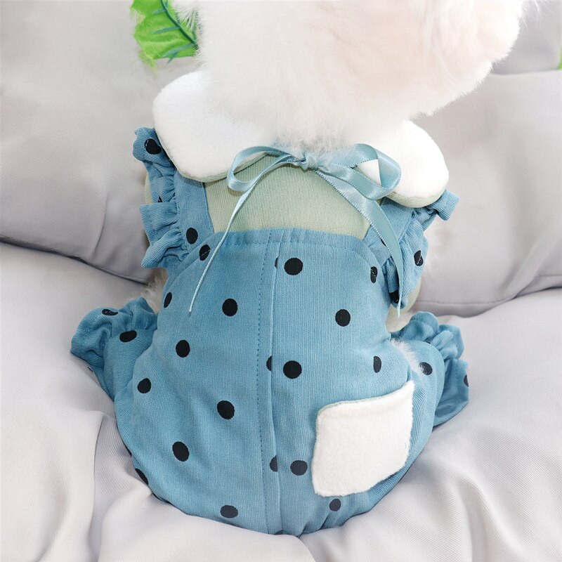 Pet Drăguț Salopetă Toamnă Iarnă Câine Mic Mediu Patru picioare Haine Kawaii Pulover Pisicuțe Cățeluș Pijamale Dulci Pudel Yorkshire
