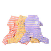 Šunų ir kačių kombinezonas pižama dryžuota ir širdies dizaino naminių šuniukų naktiniai marškinėliai