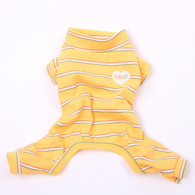 Šunų ir kačių kombinezonas pižama dryžuota ir širdies dizaino naminių šuniukų naktiniai marškinėliai