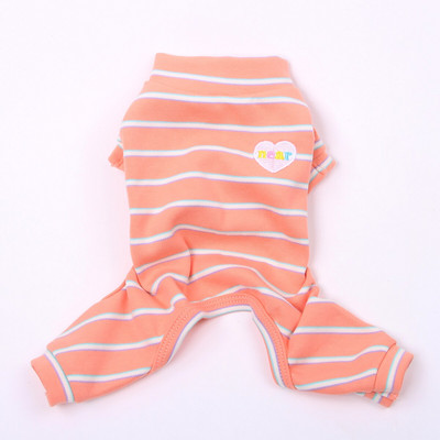 Šunų ir kačių kombinezonas pižama dryžuota ir širdies dizaino naminių šuniukų naktiniai marškinėliai