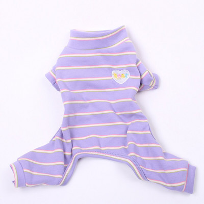 Šunų ir kačių kombinezonas pižama dryžuota ir širdies dizaino naminių šuniukų naktiniai marškinėliai