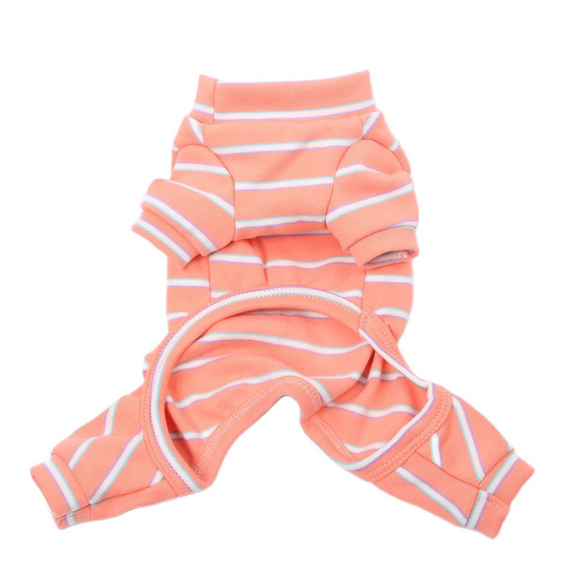 Šunų ir kačių kombinezonas pižama dryžuota ir širdies dizaino naminių šuniukų naktiniai marškinėliai