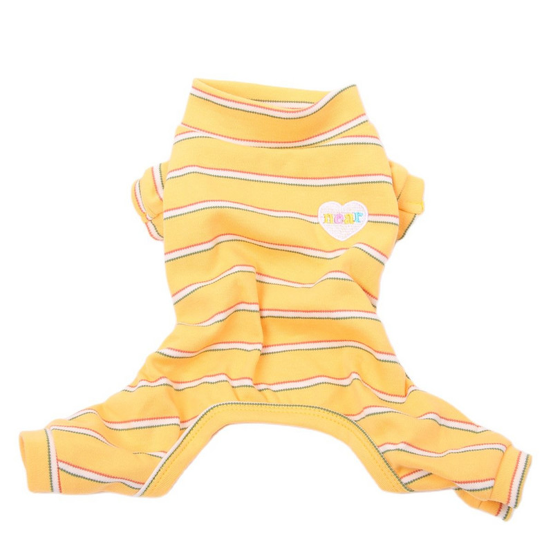 Šunų ir kačių kombinezonas pižama dryžuota ir širdies dizaino naminių šuniukų naktiniai marškinėliai