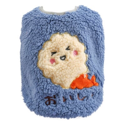 Roztomilé plyšové oblečenie pre psov s okrúhlym výstrihom, teplé zimné flísové oblečenie pre psov pre malé psy, oblečenie pre šteniatka, oblečenie pre čivavy, veľkosť XS-XL