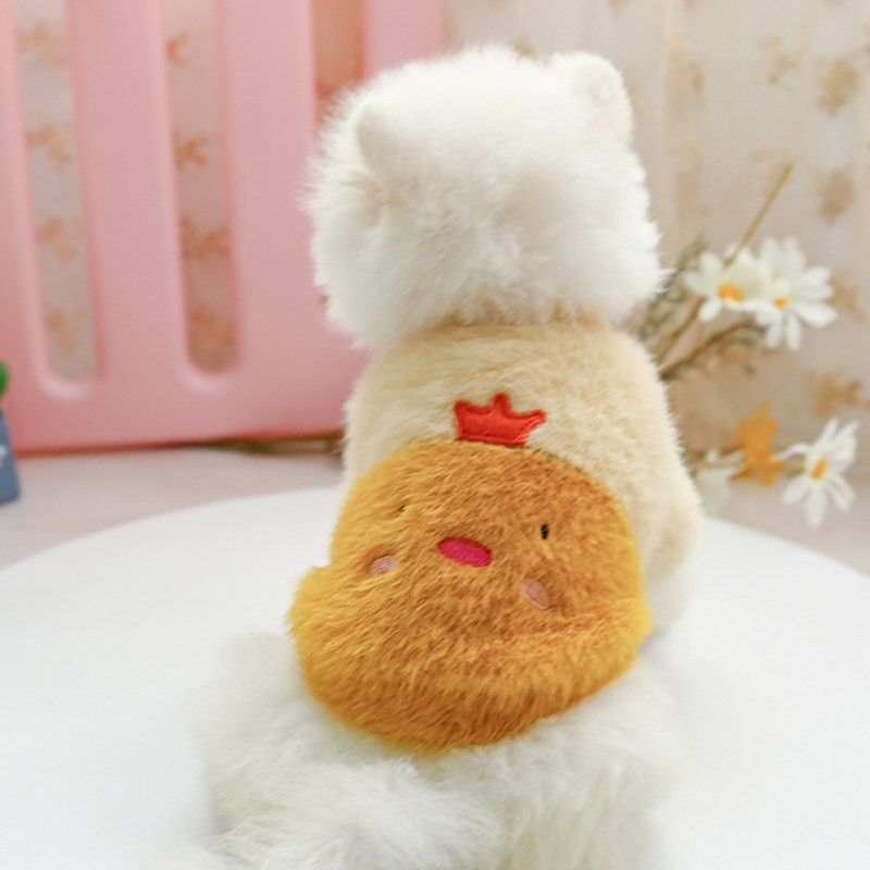 Roztomilé plyšové oblečenie pre psov s okrúhlym výstrihom, teplé zimné flísové oblečenie pre psov pre malé psy, oblečenie pre šteniatka, oblečenie pre čivavy, veľkosť XS-XL