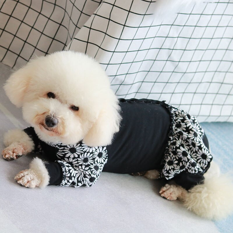 Naminių šunų kombinezonas šuniukui Kombinezonai Drabužiai tamprios medvilnės, apsaugantys pilvą pižamos mažiems šunims Megztinis kostiumas Čihuahua pudelis mopsas