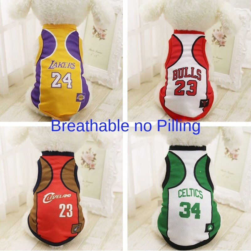 Drabužiai naminiams gyvūnėliams Madingi šunų tinkliniai liemeniai šunų marškinėliai krepšinio drabužiai kvėpuojantys mažiems, vidutiniams ir dideliems šunims universalūs