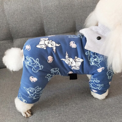 Zimný teplý overal pre psov pre malých psov, bavlnené kreslené psy, psy pre šteniatka a mačky, pyžamo, pomeranian, maltézsky ovčiak, maskoty, oblečenie