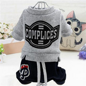 Lemmiklooma koera kombinesoon pehme fliisiga sooja neljajalgse kassi riided sügis- ja talveks teksapüksid hoodie kutsika komplekt