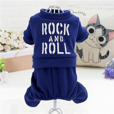 Lemmiklooma koera kombinesoon pehme fliisiga sooja neljajalgse kassi riided sügis- ja talveks teksapüksid hoodie kutsika komplekt