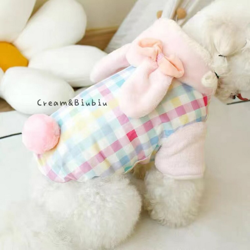 Kutsikas soe kampsun Talvine sügismood Jumpsuit kassi ruuduline villane kapuuts, keskmine väike koer, magus mantel Chihuahua puudel Yorkshire