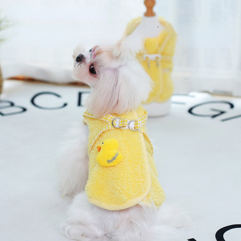 Lemmiklooma soe vest sügistalvine keskmine väike koerariided plüüsist jope Armsad rakmed ja jalutusrihma komplekt kassipoeg kutsikas armas mantel Puudel mops