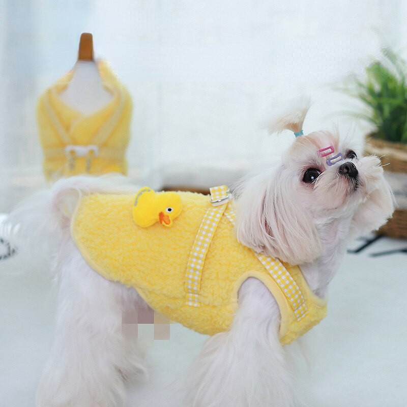 Lemmiklooma soe vest sügistalvine keskmine väike koerariided plüüsist jope Armsad rakmed ja jalutusrihma komplekt kassipoeg kutsikas armas mantel Puudel mops