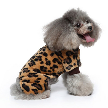 Ζεστή μαλακή λεοπάρδαλη πιτζάμες για σκύλους Κινούμενα σχέδια Παλτό ενδύματα για σκύλους για κατοικίδια Στολή Yorkshire Chihuahua Ρούχα σκυλιών Μικρό παλτό για κουτάβι