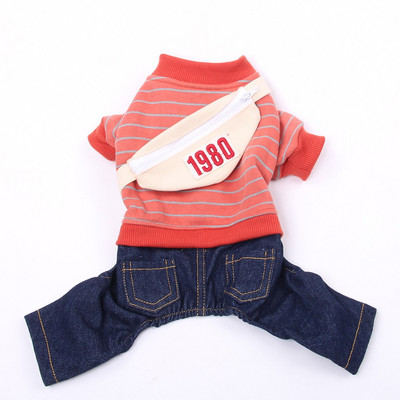 Šunų katės kombinezonas su džemperiu su maišeliu šunų palto striukė katės šuniuko rudens/žiemos drabužiai