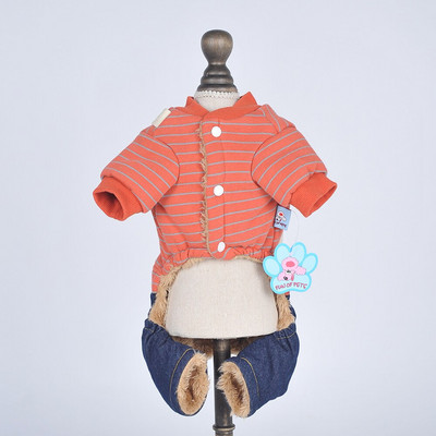 Šunų katės kombinezonas su džemperiu su maišeliu šunų palto striukė katės šuniuko rudens/žiemos drabužiai