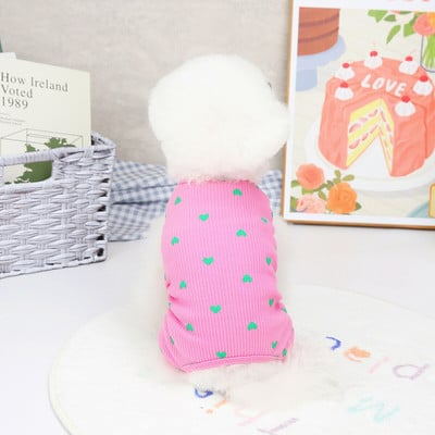 Oblečenie pre domácich miláčikov z roku 2022 pre malých psov, pyžamo s potlačou srdca a čivavou, yorkshirský kostým v kórejskom štýle