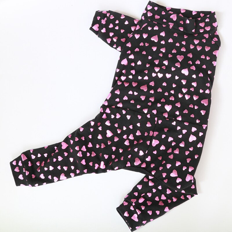 Lemmiklooma koerte kombinesoon Õhuke must trükitud kombinesoon 100% puuvillased kutsikate riided Venivad pidžaamad väikestele koertele Chihuahua puudli kodukandmine