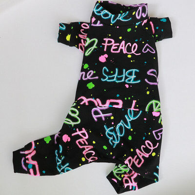 Lemmiklooma koerte kombinesoon 100% puuvillane kutsikariided õhukesed trükitud kombinesoonid Venivad pidžaamad väikestele koertele Chihuahua puudli kodukandmine